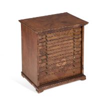 A 19TH CENTURY WALNUT COLLECTORS CHEST