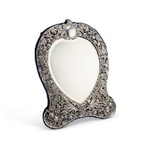 A LARGE VICTORIAN SILVER-MOUNTED DRESSING TABLE MIRROR