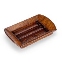 A 19TH CENTURY COUNTRY HOUSE ROSEWOOD TRAY