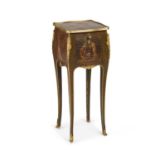 A LOUIS XV STYLE PAINTED AND GILT-METAL MOUNTED VERNIS MARTIN OCCASIONAL TABLE
