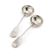 A PAIR OF WILLIAM IV SILVER SAUCE LADLES