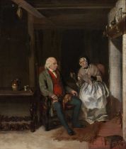 CIRCLE OF SIR DAVID WILKIE (1785-1841) CONVERSATION BY THE FIRE