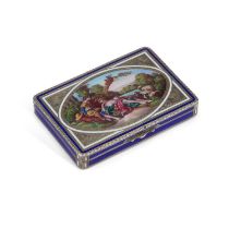 AN EARLY 20TH CENTURY CONTINENTAL SILVER AND ENAMEL CASE