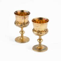 A PAIR OF WILLIAM IV SILVER-GILT GOBLETS