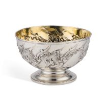 AN EARLY VICTORIAN SILVER PUNCH BOWL