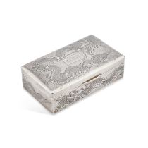 AN EARLY 20TH CENTURY CHINESE SILVER CIGAR BOX