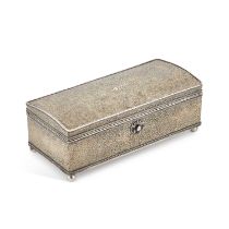AN ARTS AND CRAFTS SILVER-MOUNTED SHAGREEN CIGARETTE BOX, CIRCA 1920