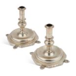 A PAIR OF SOUTH AMERICAN/ SPANISH COLONIAL UNMARKED SILVER CANDLESTICKS