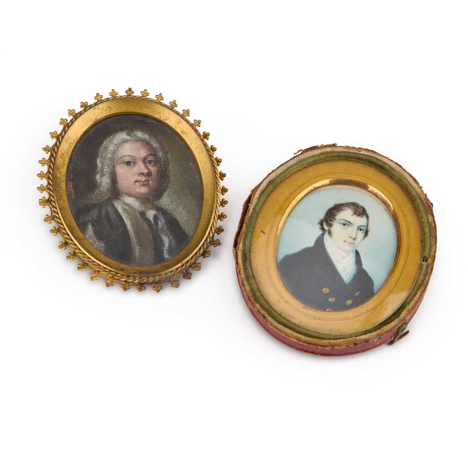 18TH AND 19TH CENTURY ENGLISH SCHOOL TWO PORTRAIT MINIATURES OF GENTLEMEN