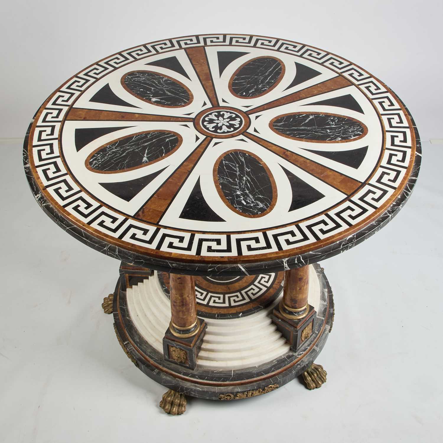 A FRENCH EMPIRE STYLE MARBLE SPECIMEN TABLE - Image 3 of 3
