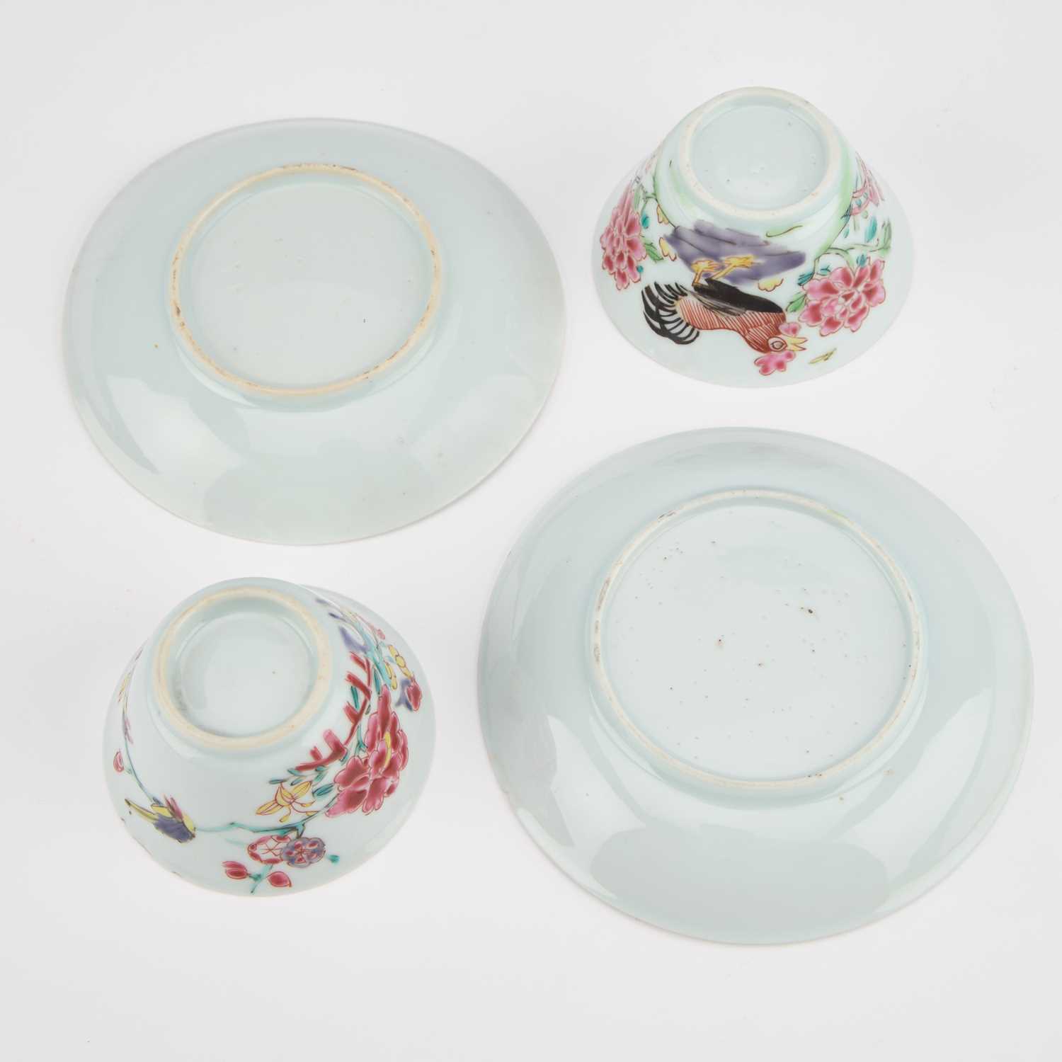 TWO CHINESE FAMILLE ROSE TEA BOWLS AND SAUCERS, YONGZHENG/ QIANLONG - Image 3 of 19