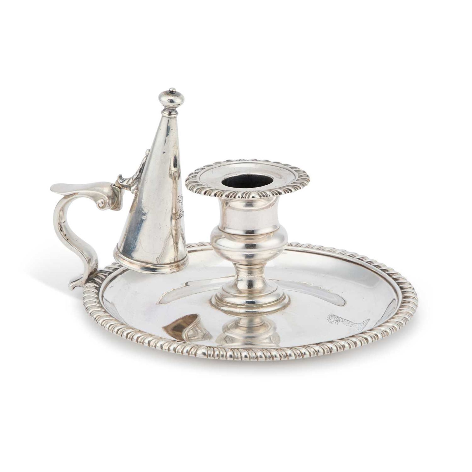 A GEORGE IV SILVER CHAMBERSTICK