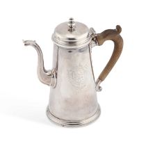 A GEORGE I SILVER COFFEE POT