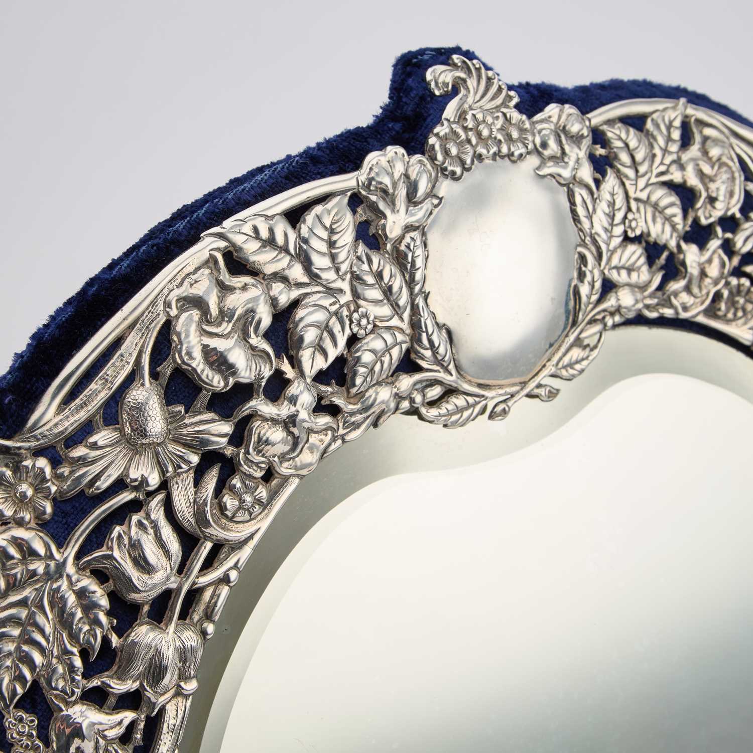 A LARGE VICTORIAN SILVER-MOUNTED DRESSING TABLE MIRROR - Image 2 of 4