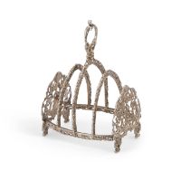 A VICTORIAN SILVER FIVE-BAR TOAST RACK