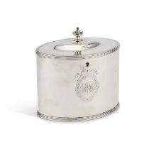 A GEORGE III SILVER TEA CADDY