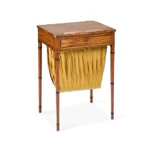A REGENCY LEATHER-INSET SATINWOOD LADIES WRITING TABLE