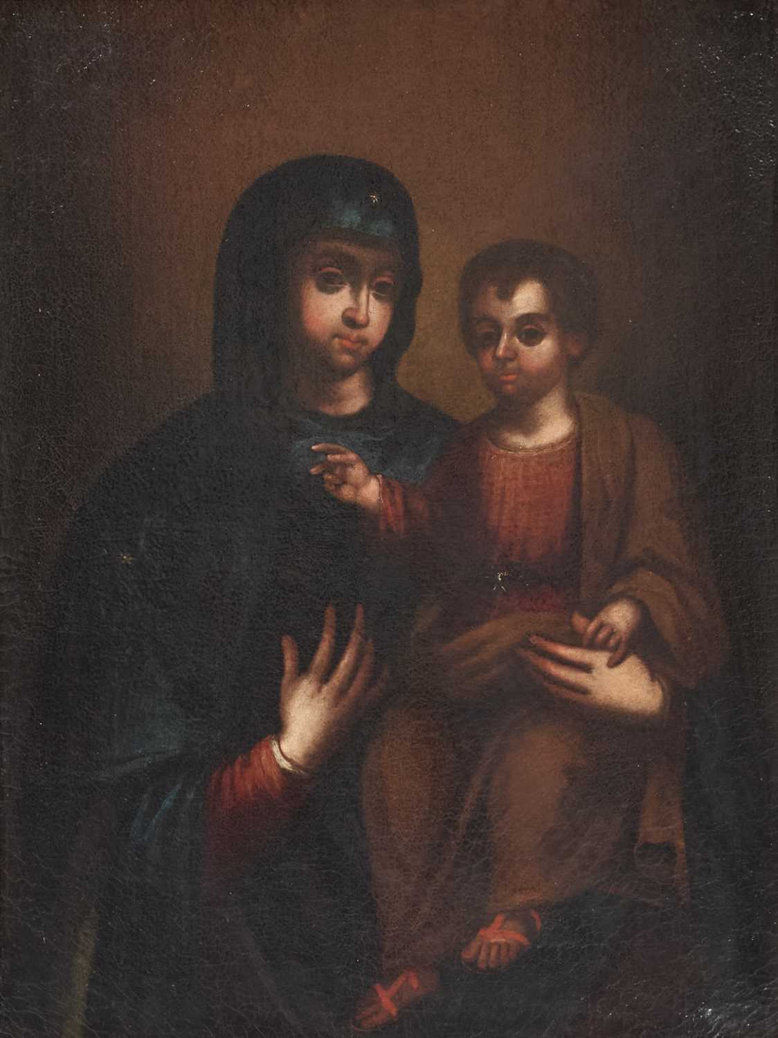 17TH CENTURY SPANISH SCHOOL MADONNA AND CHILD