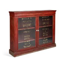 AN EARLY 20TH CENTURY STAINED WOOD SHOP DISPLAY CABINET