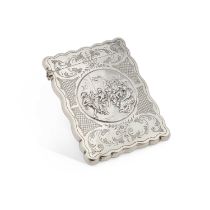 AN EDWARDIAN SILVER CARD CASE