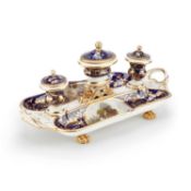 A BLOOR DERBY INKSTAND, SECOND QUARTER 19TH CENTURY