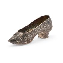 A GERMAN SILVER NOVELTY MODEL OF A SHOE