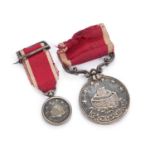 A ST JEAN D'ACRE SILVER MEDAL, WITH MINIATURE MEDAL
