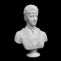 ATTRIBUTED TO HENRY GARLAND (1831-1902), A MARBLE BUST OF A LADY, POSSIBLY QUEEN ALEXANDRA