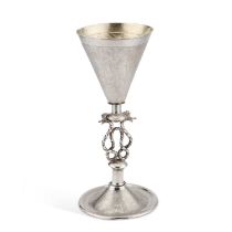 A LARGE CONTINENTAL SILVER GOBLET
