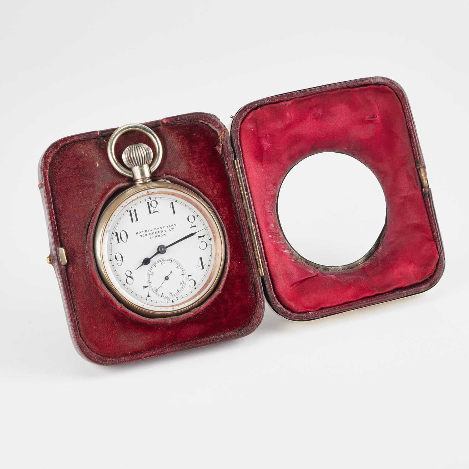 A VICTORIAN SILVER-MOUNTED GOLIATH POCKET WATCH CASE AND A SILVER-PLATED POCKET WATCH - Image 2 of 5