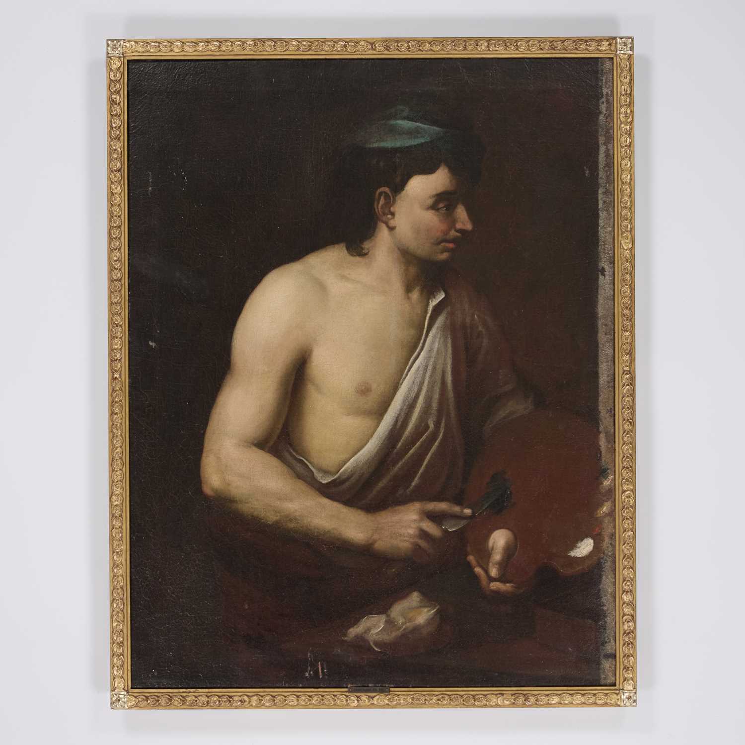 ATTRIBUTED TO JOHANN CONRAD SEEKATZ (GERMAN 1719-1768) PORTRAIT OF AN ARTIST WITH HIS PALETTE - Image 2 of 3