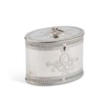 A GEORGE III OLD SHEFFIELD PLATE TEA CADDY, CIRCA 1780