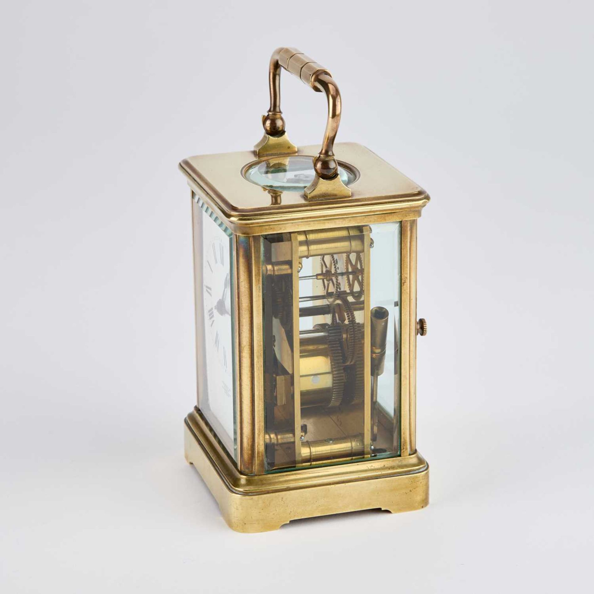 A LATE 19TH CENTURY FRENCH BRASS-CASED CARRIAGE CLOCK - Image 2 of 9