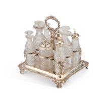 A GEORGE III SILVER CRUET STAND