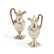 A SMALL PAIR OF EDWARDIAN SILVER JUGS