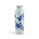 A CHINESE BLUE AND WHITE SLEEVE VASE