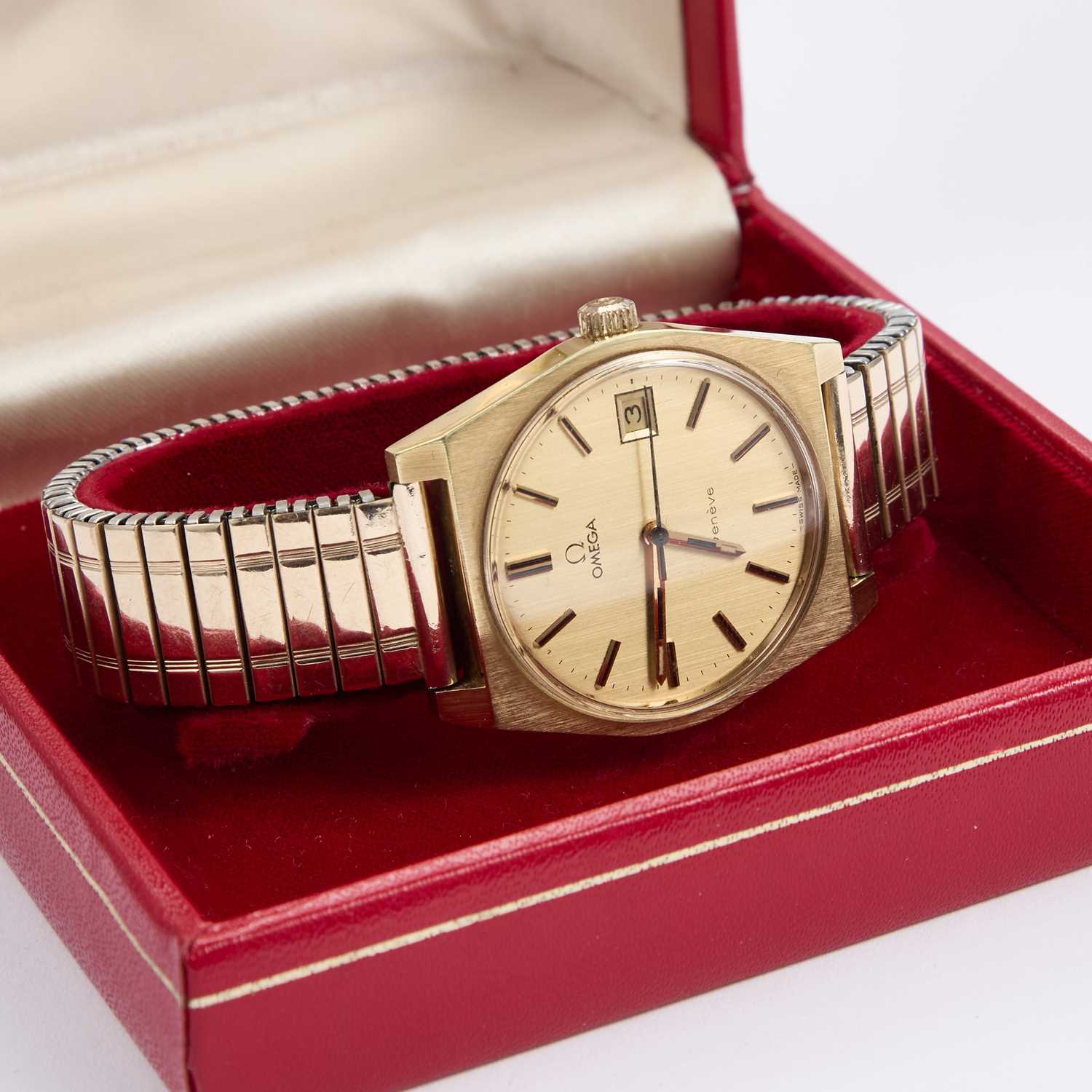 A GENTS GOLD PLATED OMEGA GENEVE WATCH - Image 2 of 2