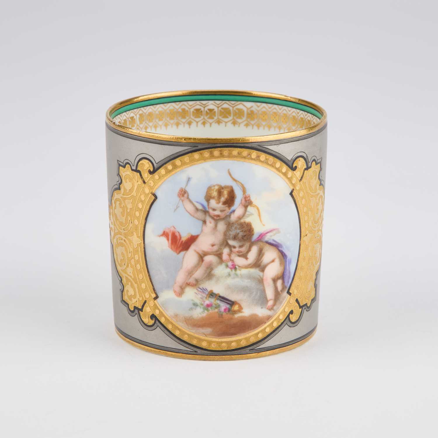 A SÈVRES STYLE CUP AND SAUCER, LATE 19TH CENTURY - Image 2 of 4