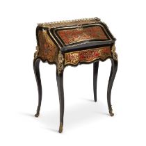 A NAPOLEON III EBONISED AND BOULLE INLAID BUREAU EN PENTE