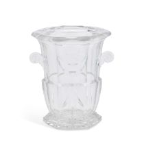 A LARGE 20TH CENTURY FRENCH CUT-GLASS VASE