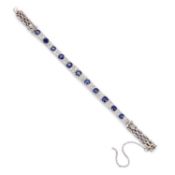 A SAPPHIRE AND DIAMOND BRACELET