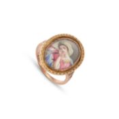 AN 18TH CENTURY PORTRAIT MINIATURE RING