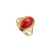 A CORAL-SET RING