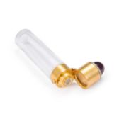 AN ANTIQUE GARNET AND DIAMOND SCENT BOTTLE