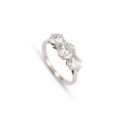 A DIAMOND THREE STONE RING