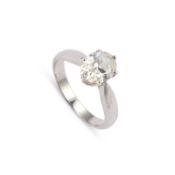 A PLATINUM SOLITAIRE DIAMOND RING
