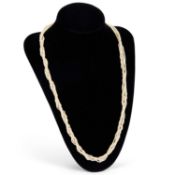 A SEED PEARL AND DIAMOND NECKLACE