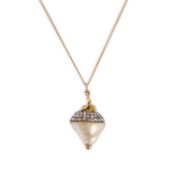 AN EARLY 19TH CENTURY NATURAL SALTWATER BAROQUE PEARL AND DIAMOND PENDANT