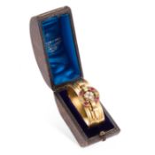 AN EARLY 19TH CENTURY RUBY AND DIAMOND BANGLE