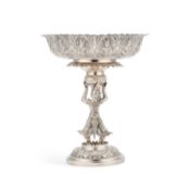 AN EARLY 20TH CENTURY THAI SILVER TAZZA